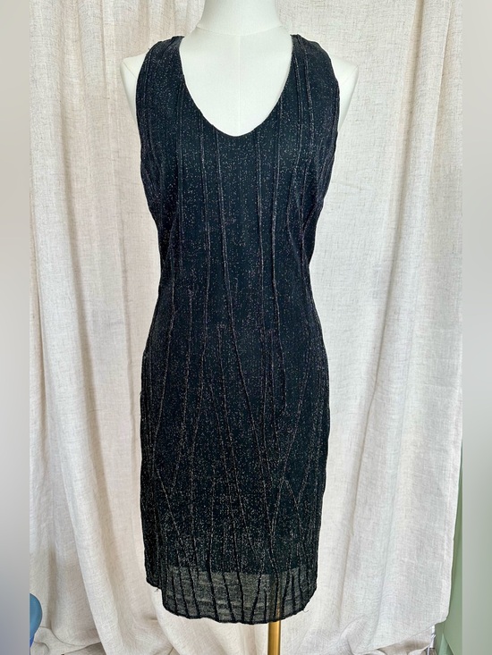 Andrea Polizzi For Rex Lester Dresses & Skirts - Vintage Andrea Polizzi Sleeveless Black Metallic Midi Dress